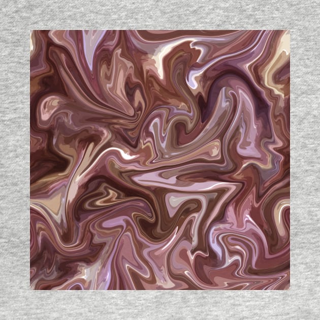 Dusty Rose and Purple Silk Marble - Purple, Pink, Beige Liquid Paint Patternern by GenAumonier